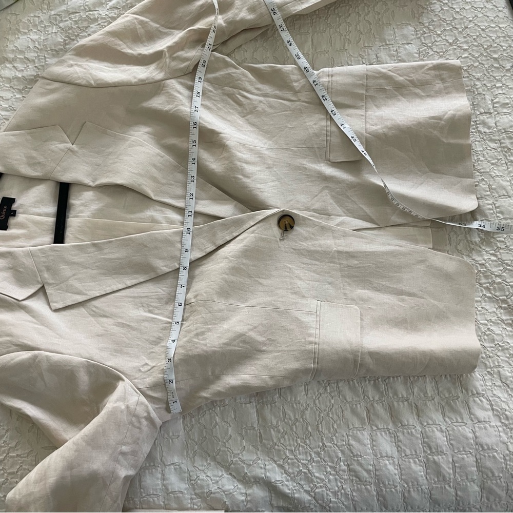 Quince Cream Single-Button Linen Blazer - Picture 9 of 9